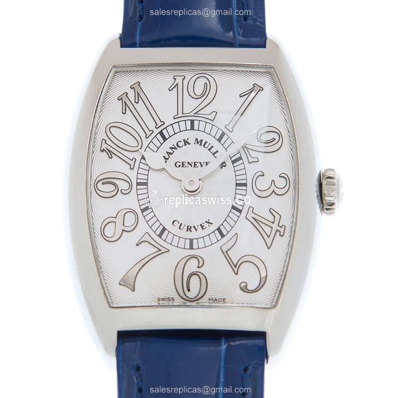 Franck Muller 7502 QZ REL(AC) - BLUE STRAP CINTREE CURVEX Quartz Stainless Steel
